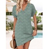 image:imageWIHOLL Summer Dresses for Women Casual Tshirt Dress Midi Dresses Fashion Beach Vacation ClothesGreen Floral