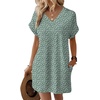 image:imageWIHOLL Summer Dresses for Women Casual Tshirt Dress Midi Dresses Fashion Beach Vacation ClothesGreen Floral