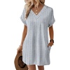 image:imageWIHOLL Summer Dresses for Women Casual Tshirt Dress Midi Dresses Fashion Beach Vacation ClothesGrey Blue Stripe