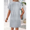 image:imageWIHOLL Summer Dresses for Women Casual Tshirt Dress Midi Dresses Fashion Beach Vacation ClothesGrey Blue Stripe