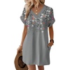 image:imageWIHOLL Summer Dresses for Women Casual Tshirt Dress Midi Dresses Fashion Beach Vacation ClothesGrey Floral