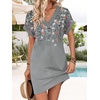 image:imageWIHOLL Summer Dresses for Women Casual Tshirt Dress Midi Dresses Fashion Beach Vacation ClothesGrey Floral
