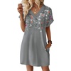 image:imageWIHOLL Summer Dresses for Women Casual Tshirt Dress Midi Dresses Fashion Beach Vacation ClothesGrey Floral