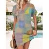 image:imageWIHOLL Summer Dresses for Women Casual Tshirt Dress Midi Dresses Fashion Beach Vacation ClothesMulticolored Geometric