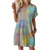 image:imageWIHOLL Summer Dresses for Women Casual Tshirt Dress Midi Dresses Fashion Beach Vacation ClothesMulticolored Geometric