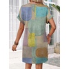 image:imageWIHOLL Summer Dresses for Women Casual Tshirt Dress Midi Dresses Fashion Beach Vacation ClothesMulticolored Geometric