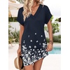 image:imageWIHOLL Summer Dresses for Women Casual Tshirt Dress Midi Dresses Fashion Beach Vacation ClothesNavy Floral