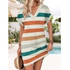 image:imageWIHOLL Summer Dresses for Women Casual Tshirt Dress Midi Dresses Fashion Beach Vacation ClothesOrange Stripe