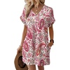 image:imageWIHOLL Summer Dresses for Women Casual Tshirt Dress Midi Dresses Fashion Beach Vacation ClothesPink Paisley