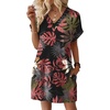 image:imageWIHOLL Summer Dresses for Women Casual Tshirt Dress Midi Dresses Fashion Beach Vacation ClothesPink Tropical Leaf