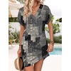 image:imageWIHOLL Summer Dresses for Women Casual Tshirt Dress Midi Dresses Fashion Beach Vacation ClothesPixel Patchwork
