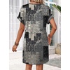image:imageWIHOLL Summer Dresses for Women Casual Tshirt Dress Midi Dresses Fashion Beach Vacation ClothesPixel Patchwork