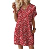 image:imageWIHOLL Summer Dresses for Women Casual Tshirt Dress Midi Dresses Fashion Beach Vacation ClothesRed White Floral
