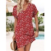 image:imageWIHOLL Summer Dresses for Women Casual Tshirt Dress Midi Dresses Fashion Beach Vacation ClothesRed White Floral