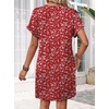 image:imageWIHOLL Summer Dresses for Women Casual Tshirt Dress Midi Dresses Fashion Beach Vacation ClothesRed White Floral
