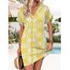 image:imageWIHOLL Summer Dresses for Women Casual Tshirt Dress Midi Dresses Fashion Beach Vacation ClothesYellow Ethnic