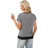 image:imageWIHOLL Summer Tops for Women 2026 Trendy Casual Crew Neck T Shirts Short Sleeve Sweater Lightweight Spring Fashion Business Work Teacher Beach Fashion Vacation Clothes Striped Black White XL