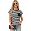 image:imageWIHOLL Summer Tops for Women 2026 Trendy Casual Crew Neck T Shirts Short Sleeve Sweater Lightweight Spring Fashion Business Work Teacher Beach Fashion Vacation Clothes Striped Black White XL
