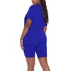 image:imageWIHOLL Two Piece Outfits for Women Short Sleeve V Neck Biker Shorts Set 20261blue