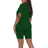 image:imageWIHOLL Two Piece Outfits for Women Short Sleeve V Neck Biker Shorts Set 20261green
