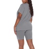 image:imageWIHOLL Two Piece Outfits for Women Short Sleeve V Neck Biker Shorts Set 20261grey