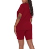 image:imageWIHOLL Two Piece Outfits for Women Short Sleeve V Neck Biker Shorts Set 20261wine Red