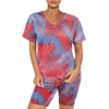 image:imageWIHOLL Two Piece Outfits for Women Short Sleeve V Neck Biker Shorts Set 20262purple