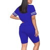image:imageWIHOLL Two Piece Outfits for Women Short Sleeve V Neck Biker Shorts Set 20263blue