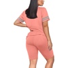 image:imageWIHOLL Two Piece Outfits for Women Short Sleeve V Neck Biker Shorts Set 20263coral Pink