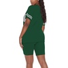 image:imageWIHOLL Two Piece Outfits for Women Short Sleeve V Neck Biker Shorts Set 20263dark Green