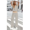 image:imageWIHOLL Two Piece Sets for Women Summer Spring Outfits Travel Cruise Resort Wear 2026 Beach Vacation Palazzo Pants SetBeige Black Stripe