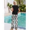 image:imageWIHOLL Two Piece Sets for Women Summer Spring Outfits Travel Cruise Resort Wear 2026 Beach Vacation Palazzo Pants SetBlack Flower