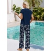 image:imageWIHOLL Two Piece Sets for Women Summer Spring Outfits Travel Cruise Resort Wear 2026 Beach Vacation Palazzo Pants SetBlue Floral