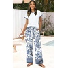 image:imageWIHOLL Two Piece Sets for Women Summer Spring Outfits Travel Cruise Resort Wear 2026 Beach Vacation Palazzo Pants SetBoho Blue