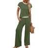 image:imageWIHOLL Two Piece Sets for Women Summer Spring Outfits Travel Cruise Resort Wear 2026 Beach Vacation Palazzo Pants SetGreen