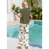image:imageWIHOLL Two Piece Sets for Women Summer Spring Outfits Travel Cruise Resort Wear 2026 Beach Vacation Palazzo Pants SetGreen Pattern
