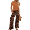 image:imageWIHOLL Two Piece Sets for Women Summer Spring Outfits Travel Cruise Resort Wear 2026 Beach Vacation Palazzo Pants SetIkat Leopard Print