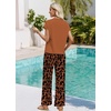 image:imageWIHOLL Two Piece Sets for Women Summer Spring Outfits Travel Cruise Resort Wear 2026 Beach Vacation Palazzo Pants SetIkat Leopard Print