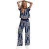 image:imageWIHOLL Two Piece Sets for Women Summer Spring Outfits Travel Cruise Resort Wear 2026 Beach Vacation Palazzo Pants SetNavy Print