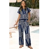 image:imageWIHOLL Two Piece Sets for Women Summer Spring Outfits Travel Cruise Resort Wear 2026 Beach Vacation Palazzo Pants SetNavy Print