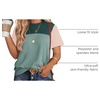 image:imageWIHOLL Womens Fashion 2026 Color Block Shirts Short Sleeve Knitted Summer Fall Tops Casual TrendyBeige Green