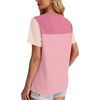 image:imageWIHOLL Womens Fashion 2026 Color Block Shirts Short Sleeve Knitted Summer Fall Tops Casual TrendyCream Pink