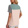 image:imageWIHOLL Womens Fashion 2026 Color Block Shirts Short Sleeve Knitted Summer Fall Tops Casual TrendyGreen