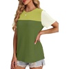 image:imageWIHOLL Womens Fashion 2026 Color Block Shirts Short Sleeve Knitted Summer Fall Tops Casual TrendyGreen2