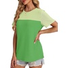 image:imageWIHOLL Womens Fashion 2026 Color Block Shirts Short Sleeve Knitted Summer Fall Tops Casual TrendyGreen3
