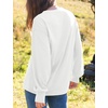 image:imageWIHOLL Womens Long Sleeve Shirts Fall Tops Casual Crewneck Loose with Pocket Trendy ClothesBasic White