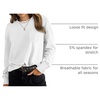 image:imageWIHOLL Womens Long Sleeve Shirts Fall Tops Casual Crewneck Loose with Pocket Trendy ClothesBasic White