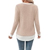 image:imageWIHOLL Womens Long Sleeve Shirts Lightweight Sweaters Tunic Tops Fall Outfits 2026 Color Block Fashion ClothingApricot
