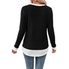 image:imageWIHOLL Womens Long Sleeve Shirts Lightweight Sweaters Tunic Tops Fall Outfits 2026 Color Block Fashion ClothingBlack  White