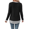 image:imageWIHOLL Womens Long Sleeve Shirts Lightweight Sweaters Tunic Tops Fall Outfits 2026 Color Block Fashion ClothingBlackstriped